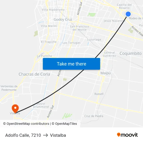 Adolfo Calle, 7210 to Vistalba map