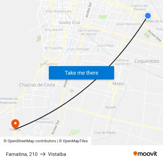 Famatina, 210 to Vistalba map