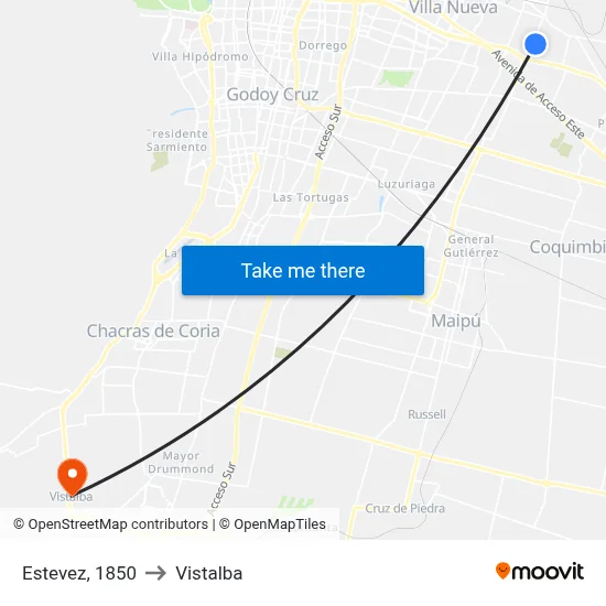 Estevez, 1850 to Vistalba map