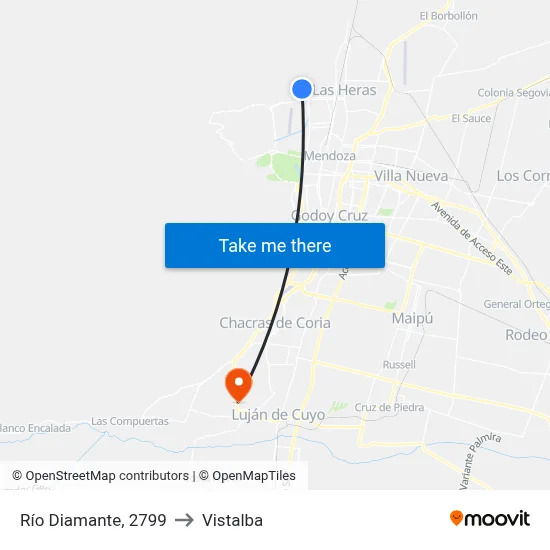 Río Diamante, 2799 to Vistalba map