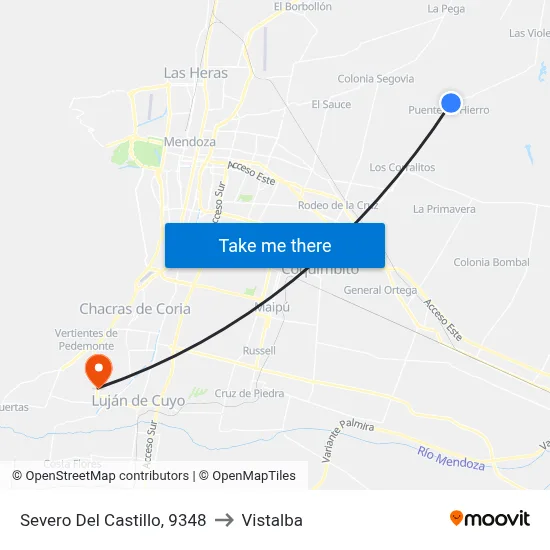 Severo Del Castillo, 9348 to Vistalba map