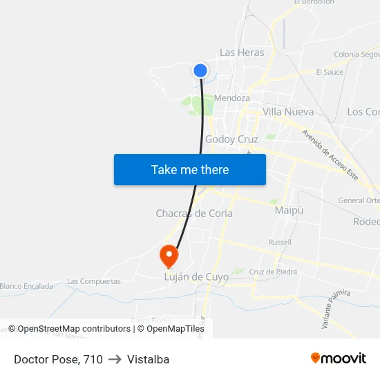 Doctor Pose, 710 to Vistalba map