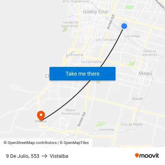 9 De Julio, 553 to Vistalba map