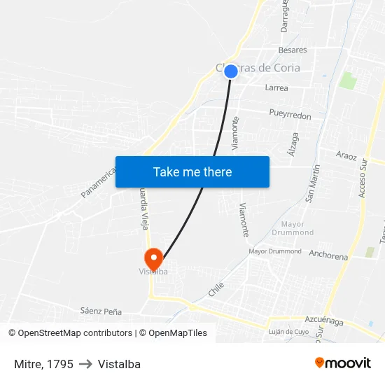 Mitre, 1795 to Vistalba map