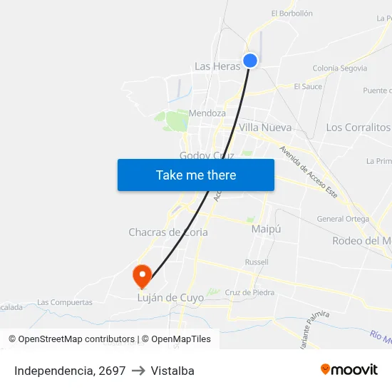 Independencia, 2697 to Vistalba map