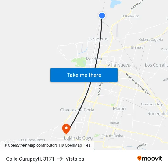 Calle Curupayti, 3171 to Vistalba map
