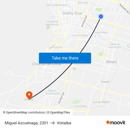 Miguel Azcuénaga, 2301 to Vistalba map