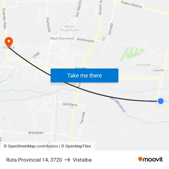 Ruta Provincial 14, 3720 to Vistalba map