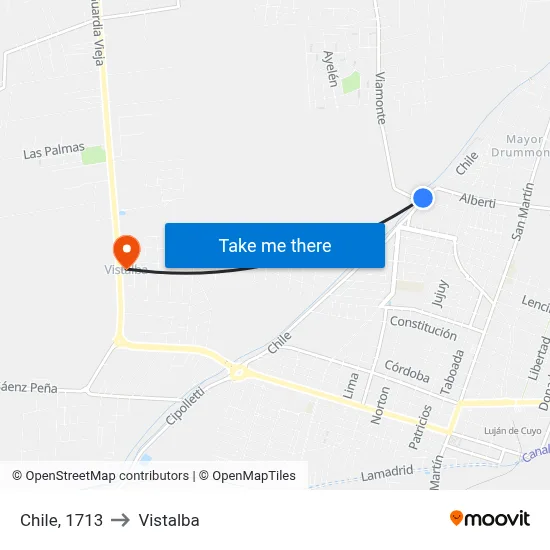 Chile, 1713 to Vistalba map