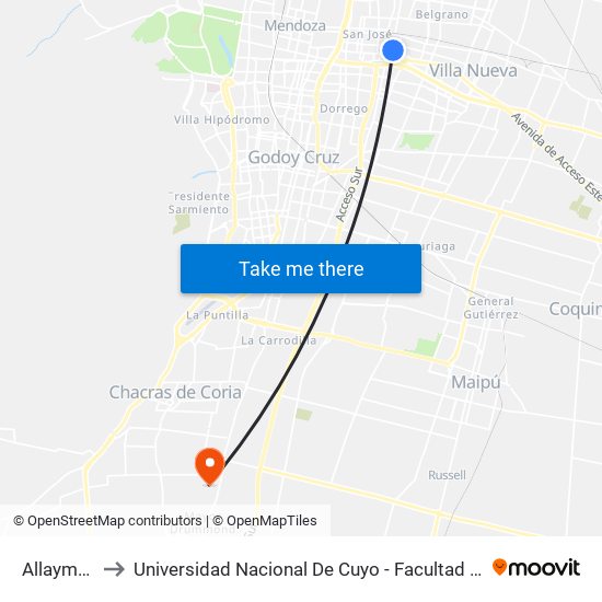 Allayme, 394 to Universidad Nacional De Cuyo - Facultad De Ciencias Agrarias map