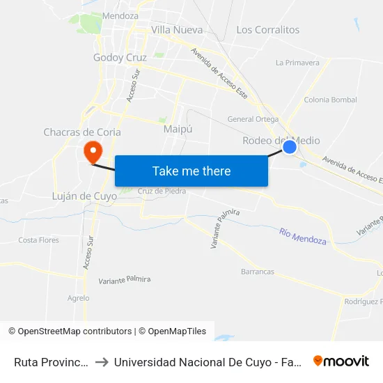 Ruta Provincial 50, 5305 to Universidad Nacional De Cuyo - Facultad De Ciencias Agrarias map