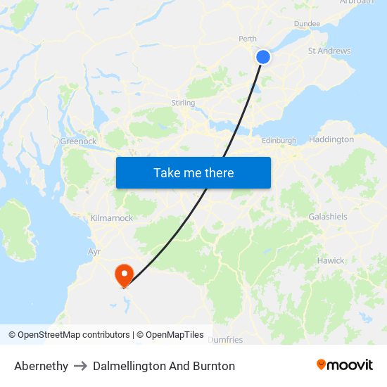 Abernethy to Dalmellington And Burnton map