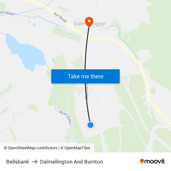 Bellsbank to Dalmellington And Burnton map