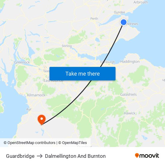 Guardbridge to Dalmellington And Burnton map