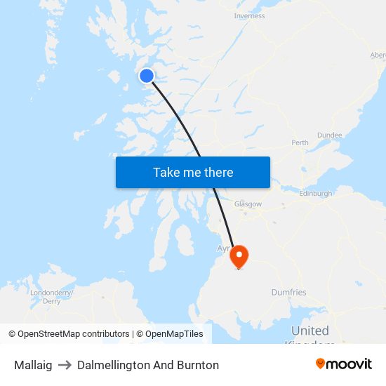 Mallaig to Dalmellington And Burnton map