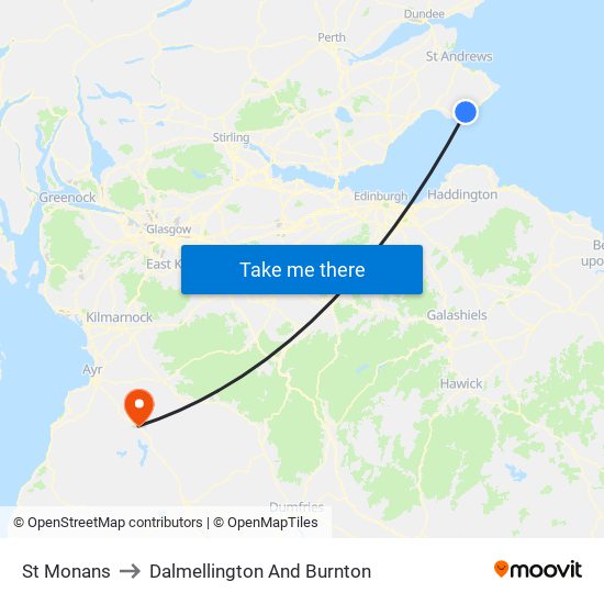 St Monans to Dalmellington And Burnton map