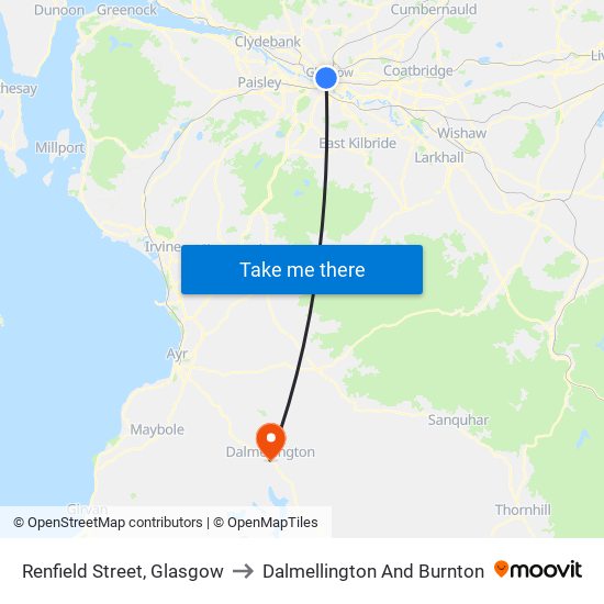 Renfield Street, Glasgow to Dalmellington And Burnton map