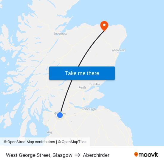 West George Street, Glasgow to Aberchirder map