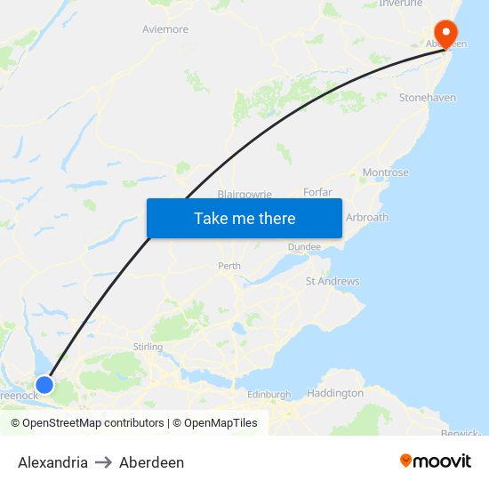 Alexandria to Aberdeen map