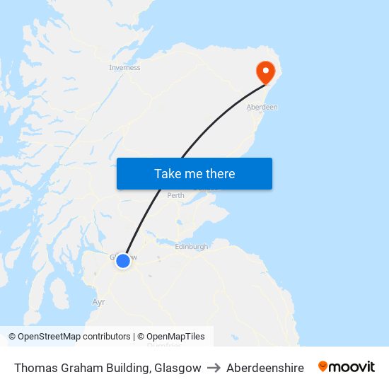 Thomas Graham Building, Glasgow to Aberdeenshire map