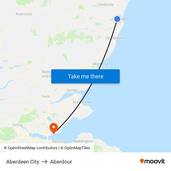 Aberdeen City to Aberdour map