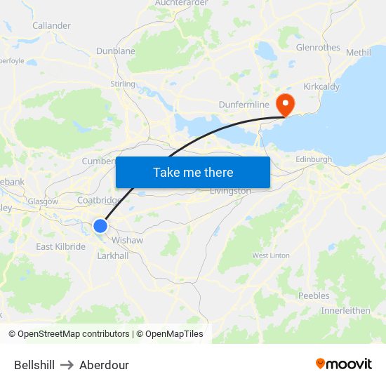 Bellshill to Aberdour map