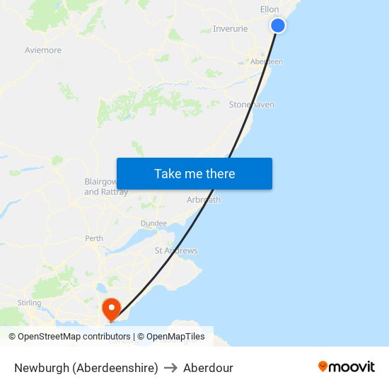 Newburgh (Aberdeenshire) to Aberdour map
