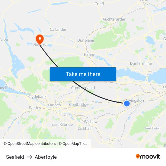 Seafield to Aberfoyle map