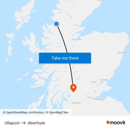 Ullapool to Aberfoyle map