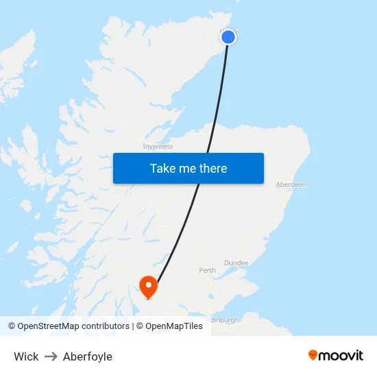 Wick to Aberfoyle map