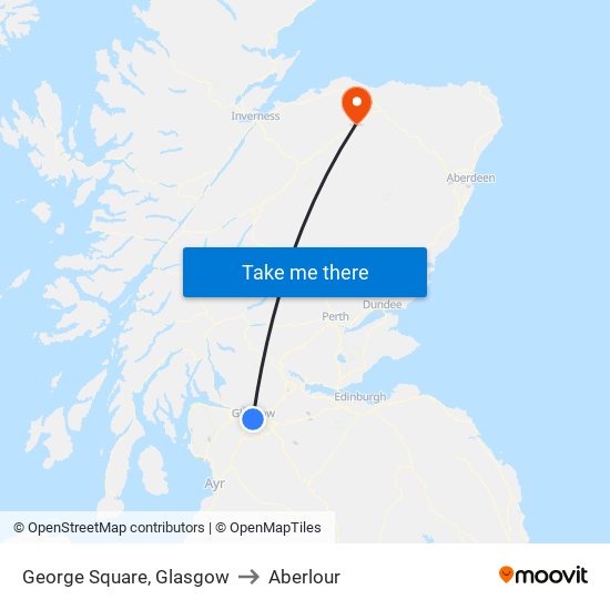 George Square, Glasgow to Aberlour map