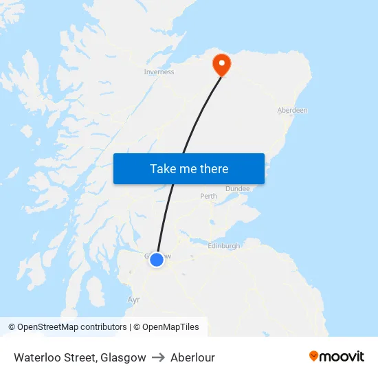 Waterloo Street, Glasgow to Aberlour map