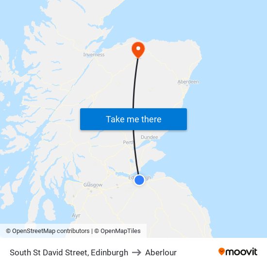 South St David Street, Edinburgh to Aberlour map