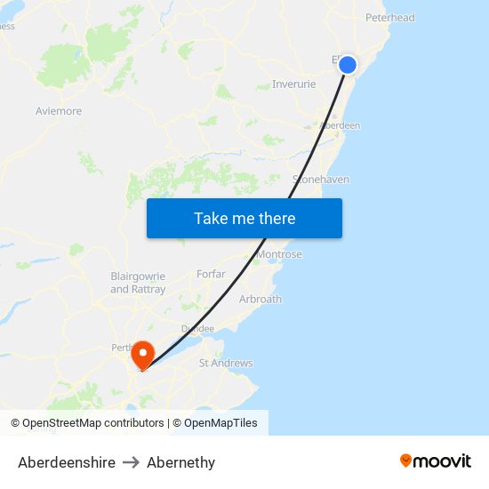 Aberdeenshire to Abernethy map