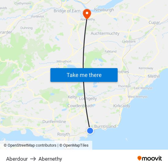 Aberdour to Abernethy map