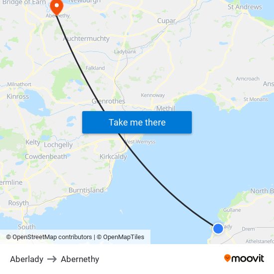 Aberlady to Abernethy map