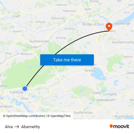 Alva to Abernethy map