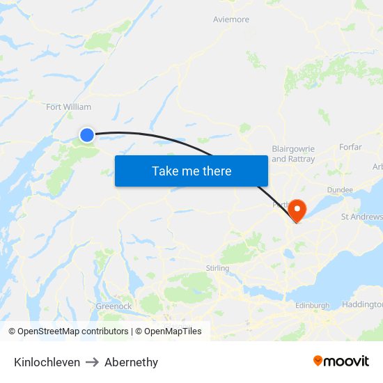 Kinlochleven to Abernethy map