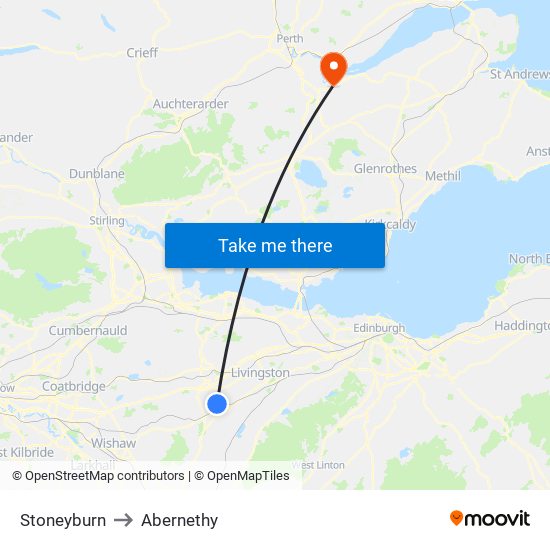 Stoneyburn to Abernethy map