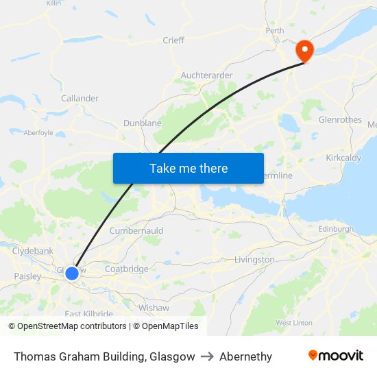 Thomas Graham Building, Glasgow to Abernethy map