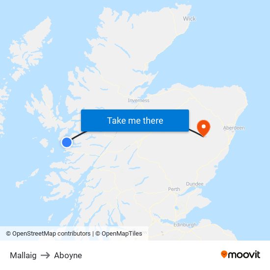 Mallaig to Aboyne map
