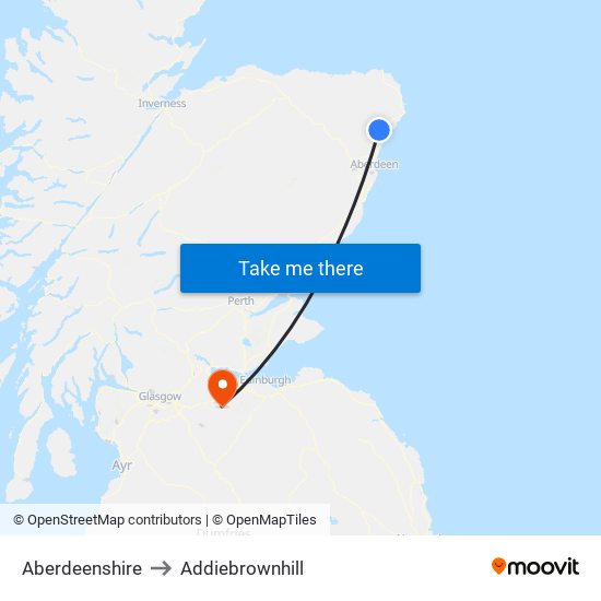 Aberdeenshire to Addiebrownhill map