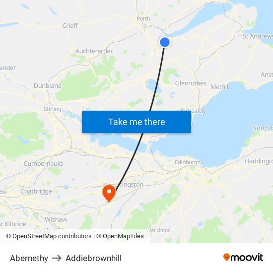 Abernethy to Addiebrownhill map