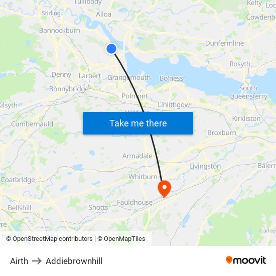 Airth to Addiebrownhill map