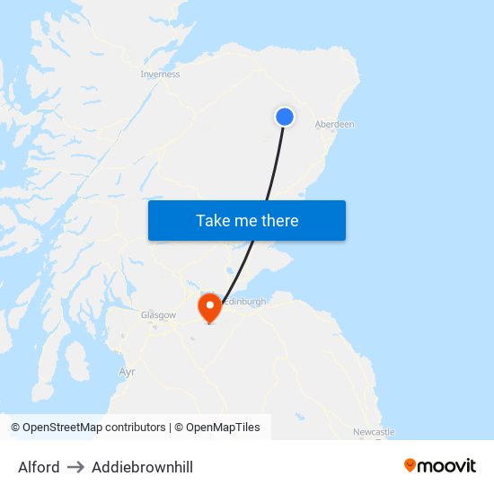 Alford to Addiebrownhill map