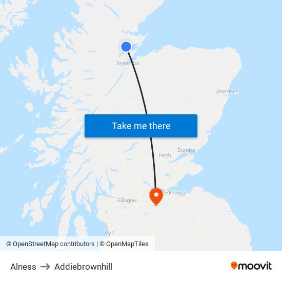 Alness to Addiebrownhill map