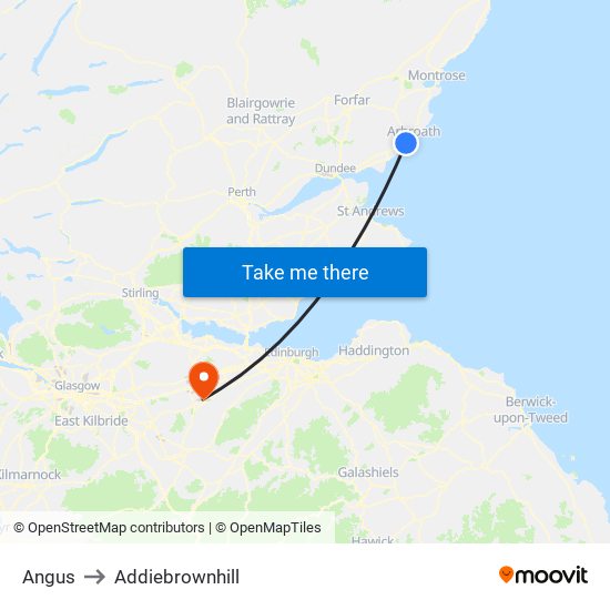 Angus to Addiebrownhill map