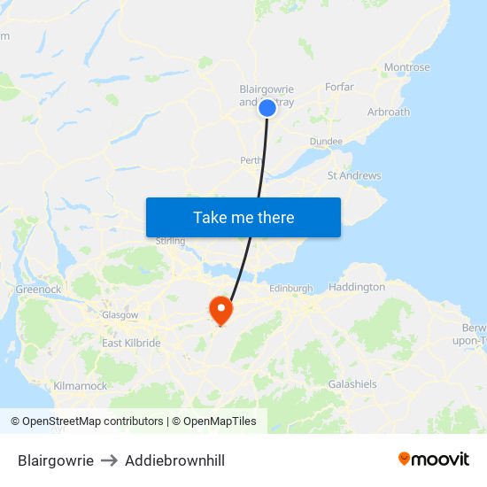 Blairgowrie to Addiebrownhill map