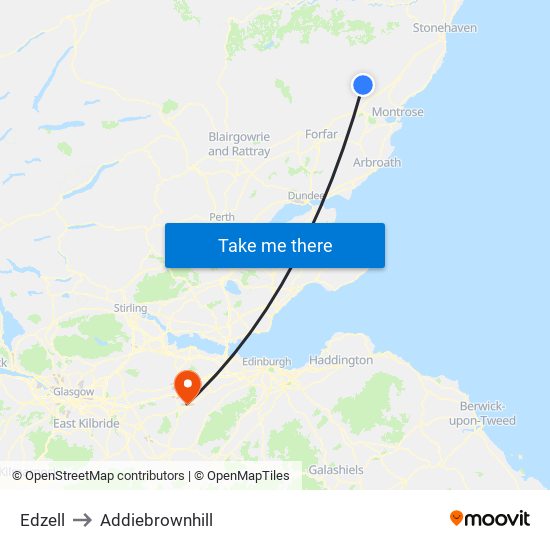 Edzell to Addiebrownhill map