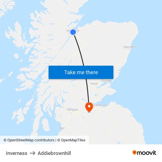 Inverness to Addiebrownhill map